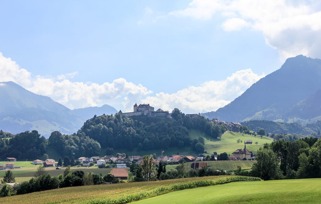 swiss-chocolate-Gruyeres-Town-Hill-View