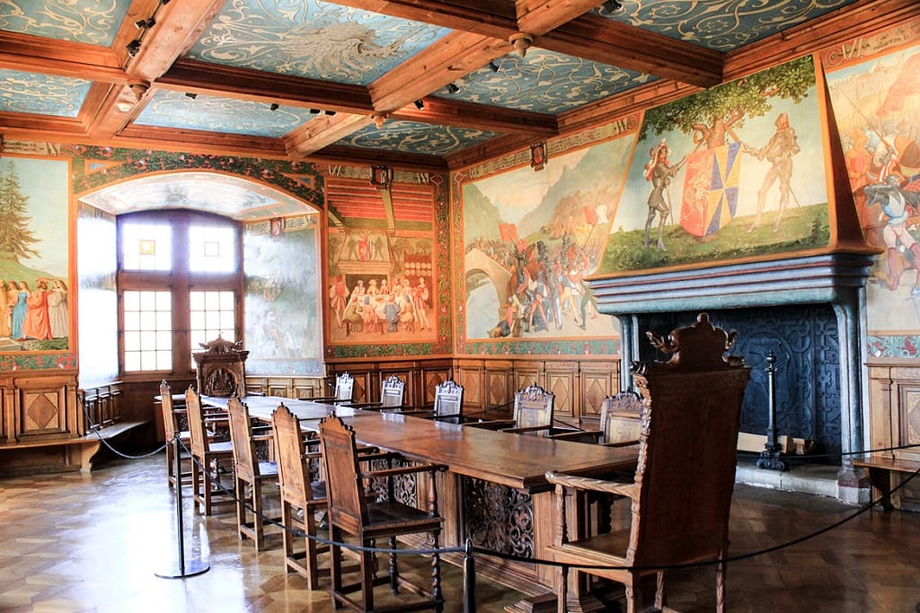 swiss-chocolate-Gruyeres-Castle-Dining